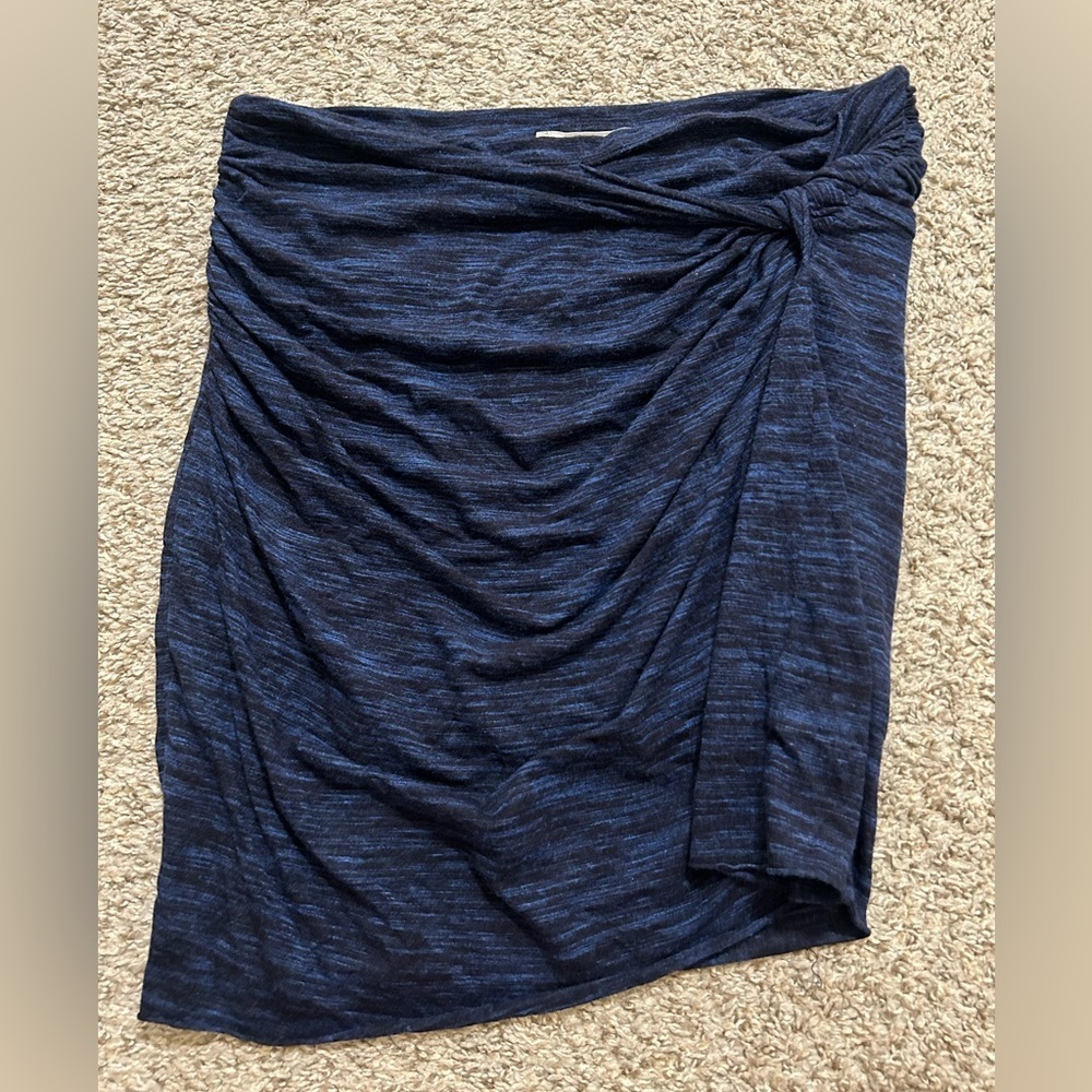 Anthropologie Saturday Sunday Wrap Skirt Blue Pull On Navy Women's Size Small S